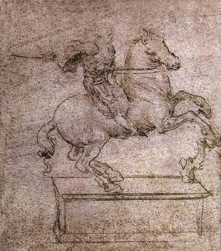 LEONARDO da Vinci Study fur the Sforza-Reiterstandbild